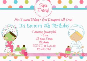 Spa Birthday Party Invites Free Printable Spa Birthday Party Invitations Pool