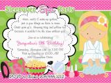 Spa Birthday Party Invites Girl Spa Party Invitations Home Party Ideas