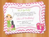 Spa Birthday Party Invites Printable Girl Spa Birthday Party Invitation Manicure