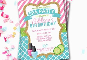 Spa Birthday Party Invites Spa Birthday Invitation Spa Party Invitation Sleepover