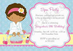 Spa Birthday Party Invites Spa Party Invitation Spa Birthday Party Invitation Invite Spa