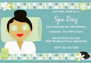 Spa Day Birthday Invitations Spa Day Birthday Invitation Choose A Skin tone Hair