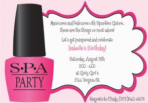 Spa Day Birthday Party Invitations 9 Best Images Of Spa Party Invitation Free Template Spa