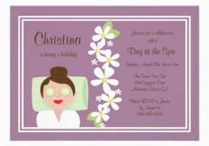 Spa Day Birthday Party Invitations Spa Day Birthday Party Invitation Zazzle