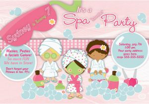 Spa themed Birthday Party Invitations Printable Customized Printable Spa Slumber Party Birthday Invitation