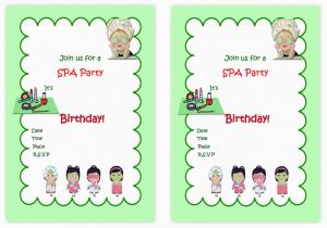 Spa themed Birthday Party Invitations Printable Spa themed Birthday Invitations Birthday Printable