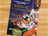 Space Jam Birthday Invitations Printable Space Jam Invitation Grainy Loonytoons Custom