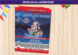 Space Jam Birthday Invitations Space Jam Vip Birthday Invitation Space Jam Party Invitation