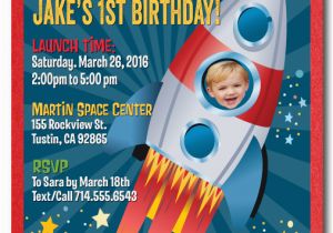 Spaceship Birthday Invitations astronaut Space Rocket Birthday Invitation Blast Off Into