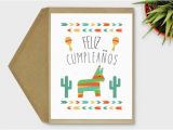 Spanish Birthday Cards Printable Feliz Cumpleanos Card Spanish Birthday Card Printable