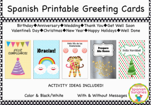 Spanish Birthday Cards Printable Spanish Greeting Cards by sombra1230 Teaching Resources
