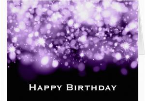 Sparkling Birthday Greeting Cards Birthday Sparkling Lights Purple Greeting Card Zazzle