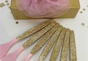 Sparkly Birthday Decorations 20 Glitter Party Plastic Utensils forks by Partypresentation