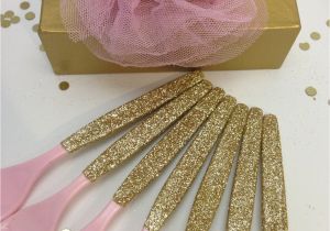 Sparkly Birthday Decorations 20 Glitter Party Plastic Utensils forks by Partypresentation