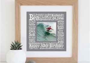 Special 30th Birthday Ideas for Him Personalised 30th Birthday Gift Printable 30th Birthday