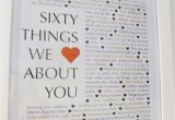 Special 60th Birthday Presents for Him 60 Things We Love About You Craft Ideas 60th