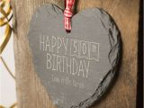 Special Gifts for Her 50th Birthday Engraved Heart Shaped Slate Hanging Keepsake Happy 50th