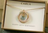 Special Gifts for Her 60th Birthday 60th Birthday Gift for Women Aquamarine Necklace for Mom Gift
