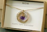 Special Gifts for Her 70th Birthday 70th Birthday Gift for Mother Necklace for Her Amethyst