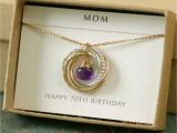 Special Gifts for Her 70th Birthday 70th Birthday Gift for Mother Necklace for Her Amethyst