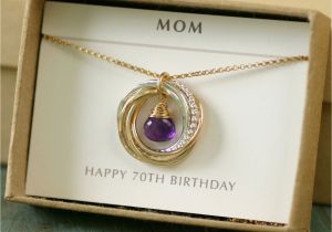 Special Gifts for Her 70th Birthday 70th Birthday Gift for Mother Necklace for Her Amethyst