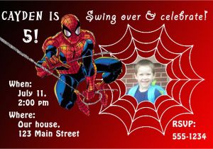 Spiderman Birthday Invitations with Photo Free Personalized Spiderman Birthday Invitations