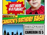 Spiderman Birthday Invitations with Photo Free Superhero Invitations Templates Free Superhero
