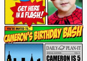 Spiderman Birthday Invitations with Photo Free Superhero Invitations Templates Free Superhero