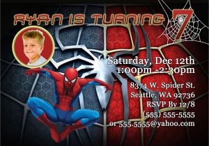 Spiderman Birthday Invitations with Photo Kids Birthday Party Invitations Wording Free Invitation