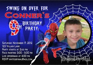 Spiderman Birthday Invitations with Photo Spiderman Invitation Template Free Download Everything