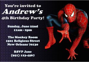 Spiderman Birthday Invites Spiderman Invitations General Prints