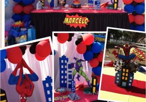 Spiderman Birthday Party Decoration Ideas Spiderman Principal Table Decorations Aaron Spiderman