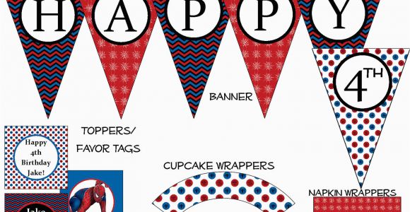 Spiderman Happy Birthday Banner Printable Free Chandeliers Pendant Lights