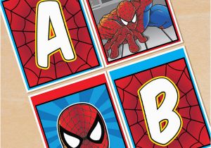 Spiderman Happy Birthday Banner Printable Free Free Printable Spider Man Alphabet Banner Pack