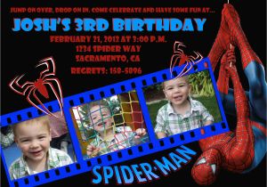 Spiderman Photo Birthday Invitations Custom Spiderman Birthday Invitation Photo Card 5×7 or 4×6