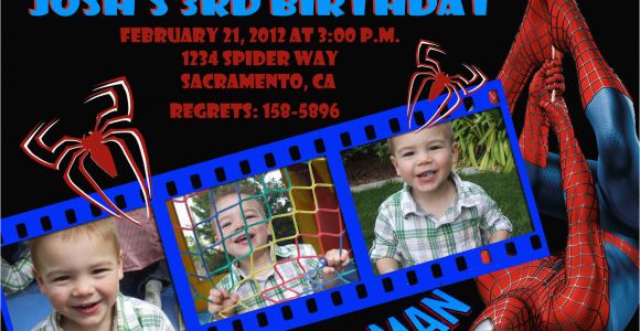Spiderman Photo Birthday Invitations Custom Spiderman Birthday Invitation Photo Card 5×7 or 4×6