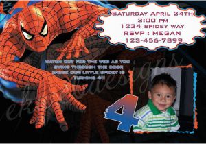 Spiderman Photo Birthday Invitations Customized Printable Spiderman Birthday Invitation