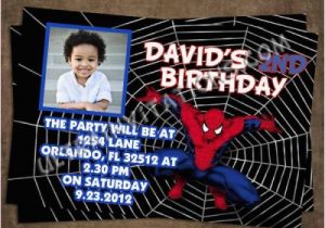 Spiderman Photo Birthday Invitations Spider Man Birthday Invitations Printable or Invite Prints