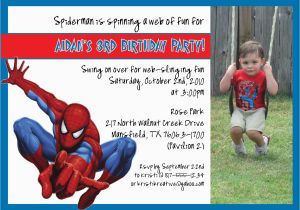 Spiderman Photo Birthday Invitations Spiderman Birthday Invitation by Mypaperinvites On Etsy
