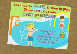 Splash Pad Birthday Invitations Boys Splash Pad Birthday Party Invitation Digital or Printed