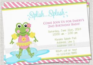 Splash Pad Birthday Invitations Frog Splash Pad Birthday Digital Invitation You Print by