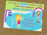 Splash Pad Birthday Invitations Girls Splash Pad Birthday Party Invitation Digital or