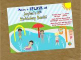 Splash Pad Birthday Invitations New Boy and Girls Splash Pad Birthday Party Invitation