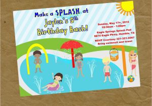 Splash Pad Birthday Invitations New Boy and Girls Splash Pad Birthday Party Invitation