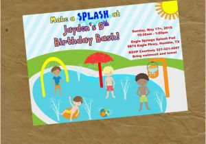 Splash Pad Birthday Invitations New Boys Splash Pad Birthday Party Invitation Digital or