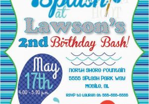 Splash Pad Birthday Invitations Pool Party Splash Pad Birthday Party Invitation