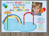 Splash Pad Birthday Invitations Splash Pad Birthday Invitation Pool Party Invitation Water