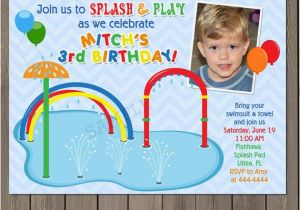 Splash Pad Birthday Invitations Splash Pad Birthday Invitation Pool Party Invitation Water