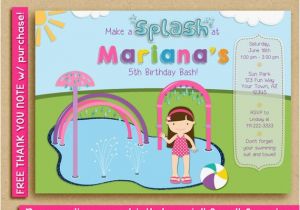 Splash Pad Birthday Invitations Splash Pad Invitation Water Park Birthday Party Spray Park