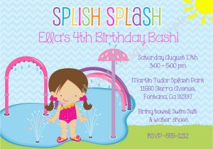 Splash Pad Birthday Invitations Splash Party Invitation Invite Splash Pad Birthday Invitation